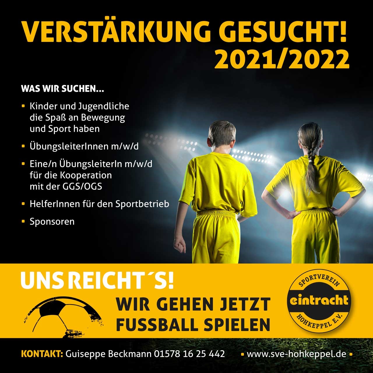 Verstärkung gesucht 2021/2022